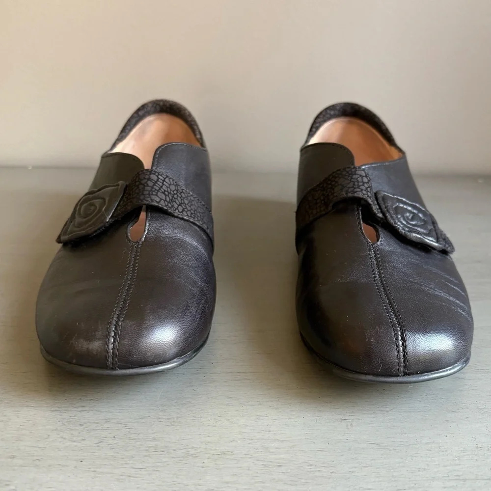 Beautifeel Leather Slip-On Black Loafer Flat Ivy Ballerina Women EU 38 Rose